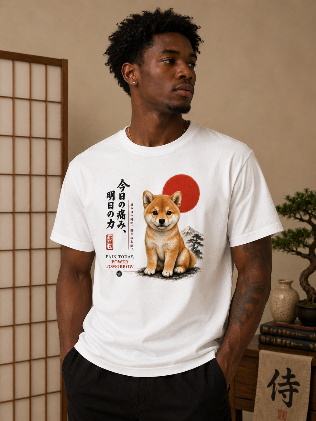 Shiba Inu "Pain Today, Power Tomorrow" Unisex Tee